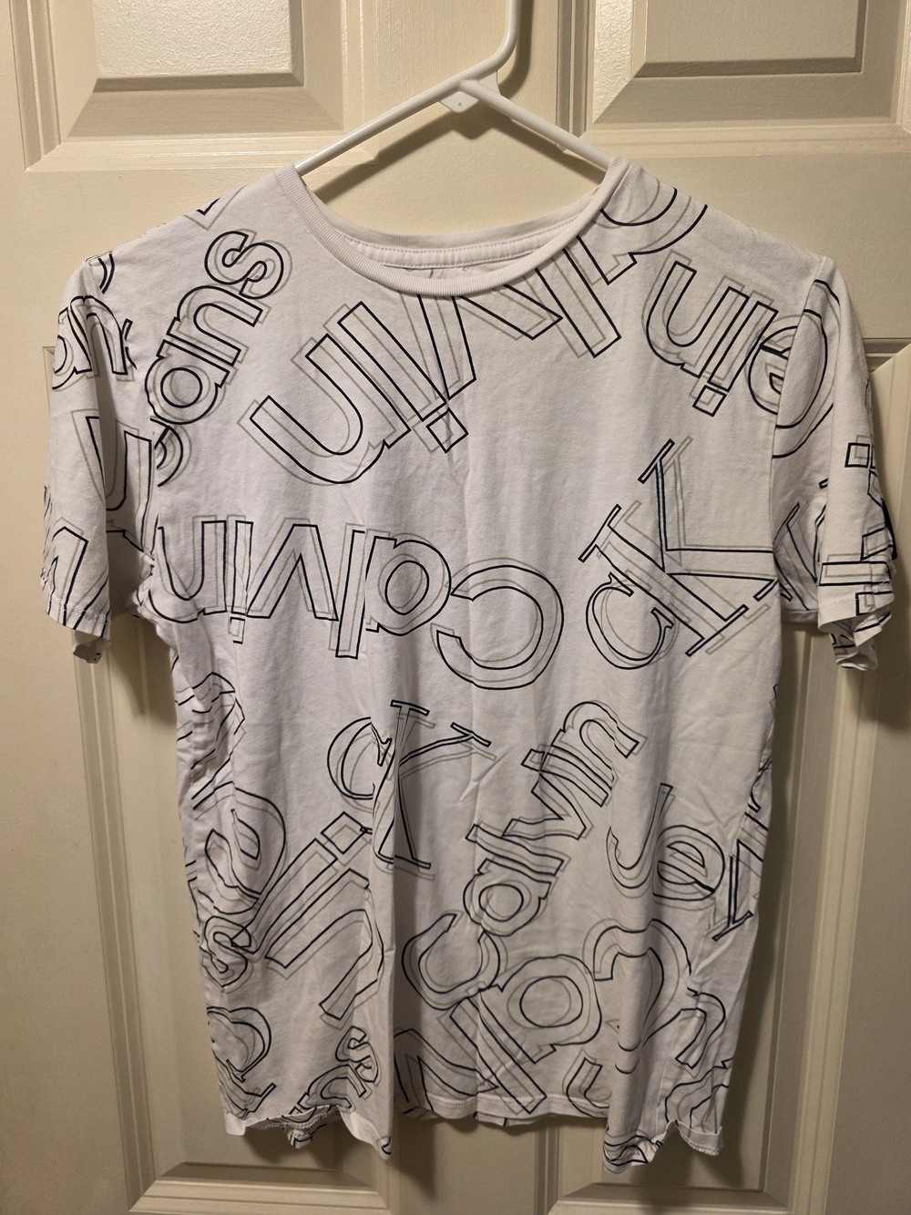 Calvin Klein Jeans White Graphic Logo Tee